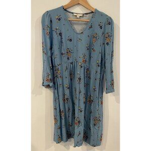 Boden Eliza Rubis Dress Teal Blue Pink Floral Size 8R 8 Regular